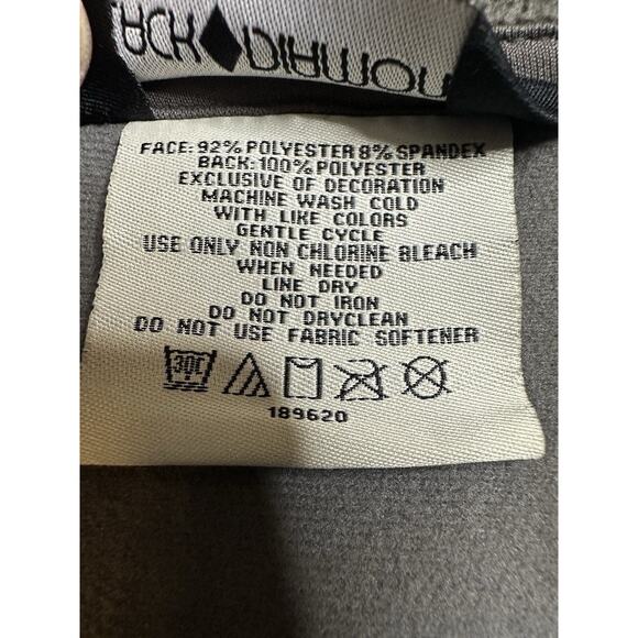 Black Diamond Softshell Fleece Lined Jacket Black Gray Mens Size XXL Small Stain - Picture 6 of 13